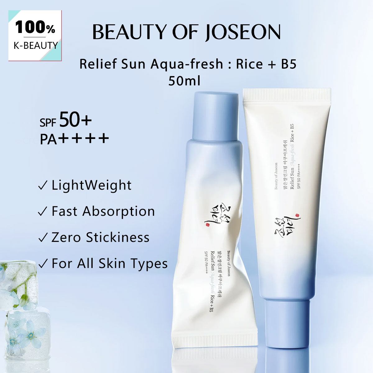 Beauty Of Joseon Makeup - Beauty of Joseon Relief Sun Aqua-Fresh:Rice+B5