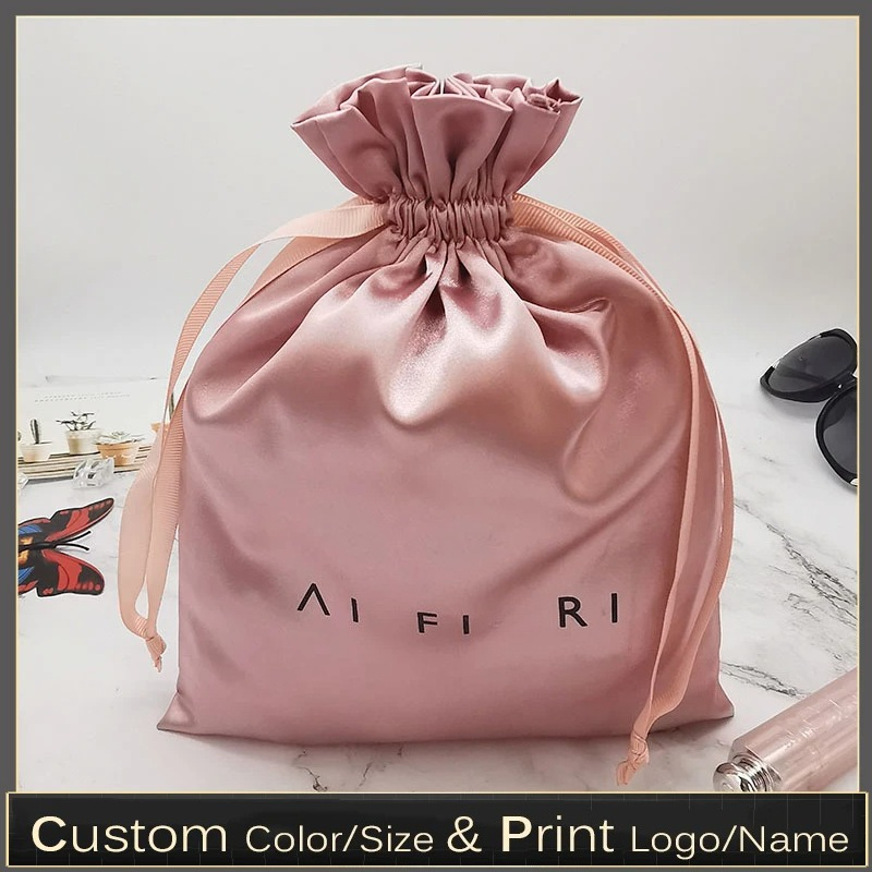 Beauty Makeup Events - Custom Logo Satin Drawstring Bags Hair