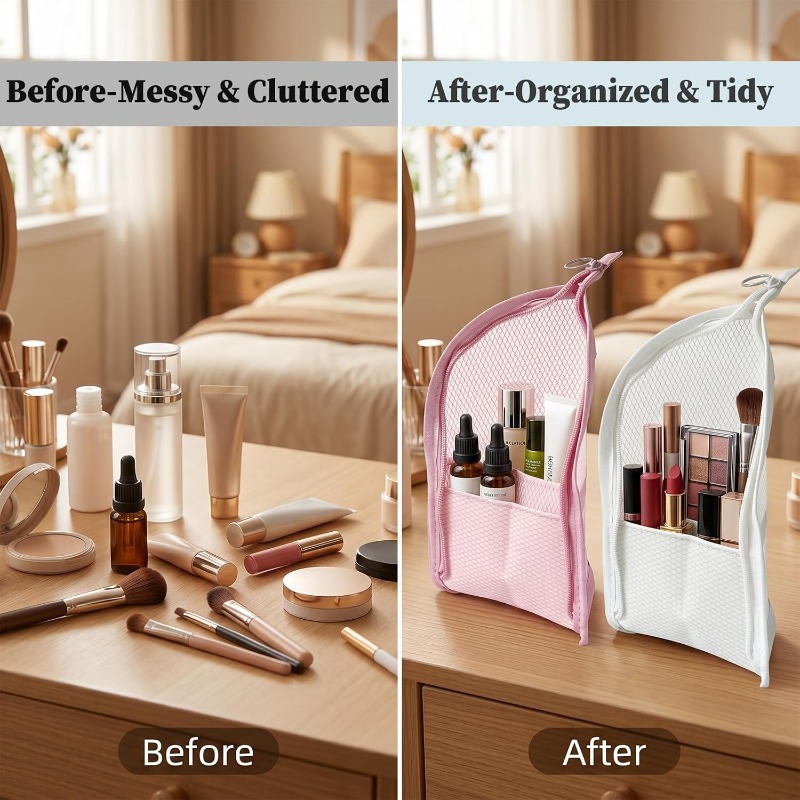 Mesh Toiletry Bag Breathable Q - Beauty Makeup Vanity 评论和价格