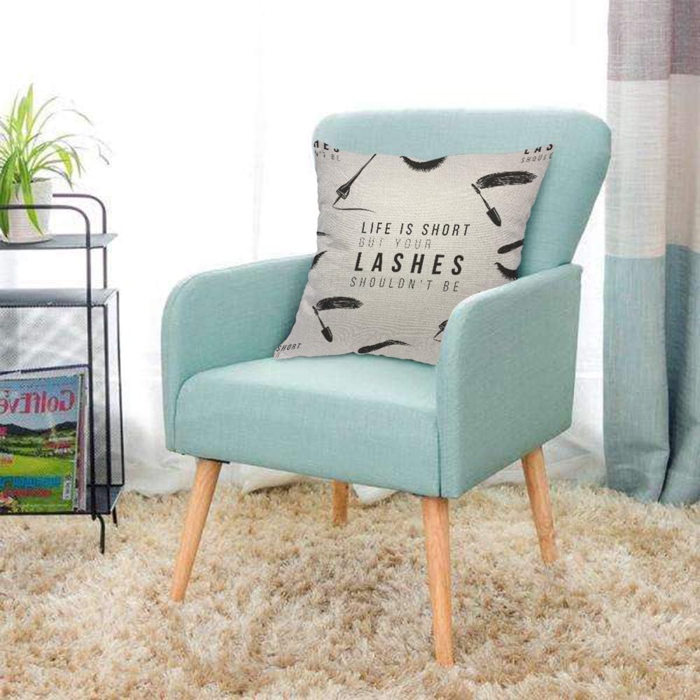 Funny Eyelash Quote Pillow Cov - Beauty Makeup Quotes Funny 评论和价格