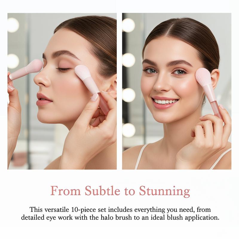 10Pcs Synthetic Makeup Brushes - Beauty Makeup Events 评论和价格