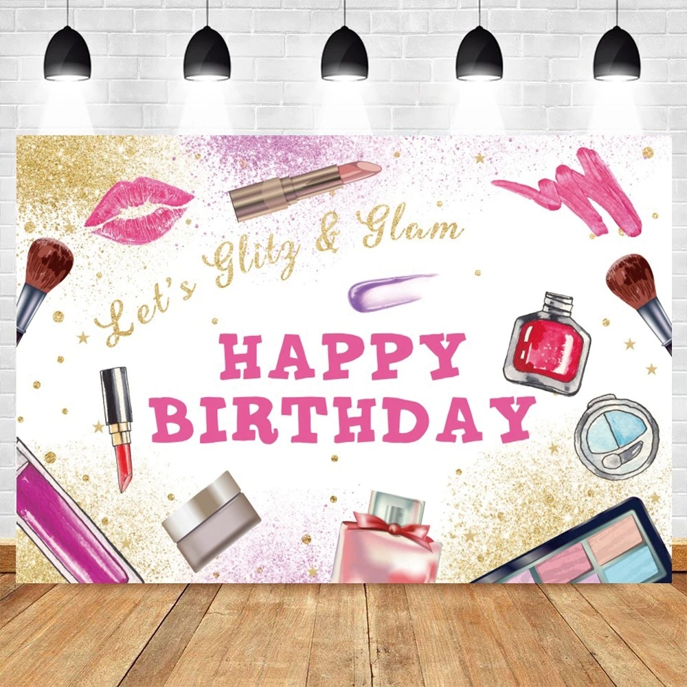 Spa Party Themed Backdrop for  - Beauty Makeup Girl 评论和价格