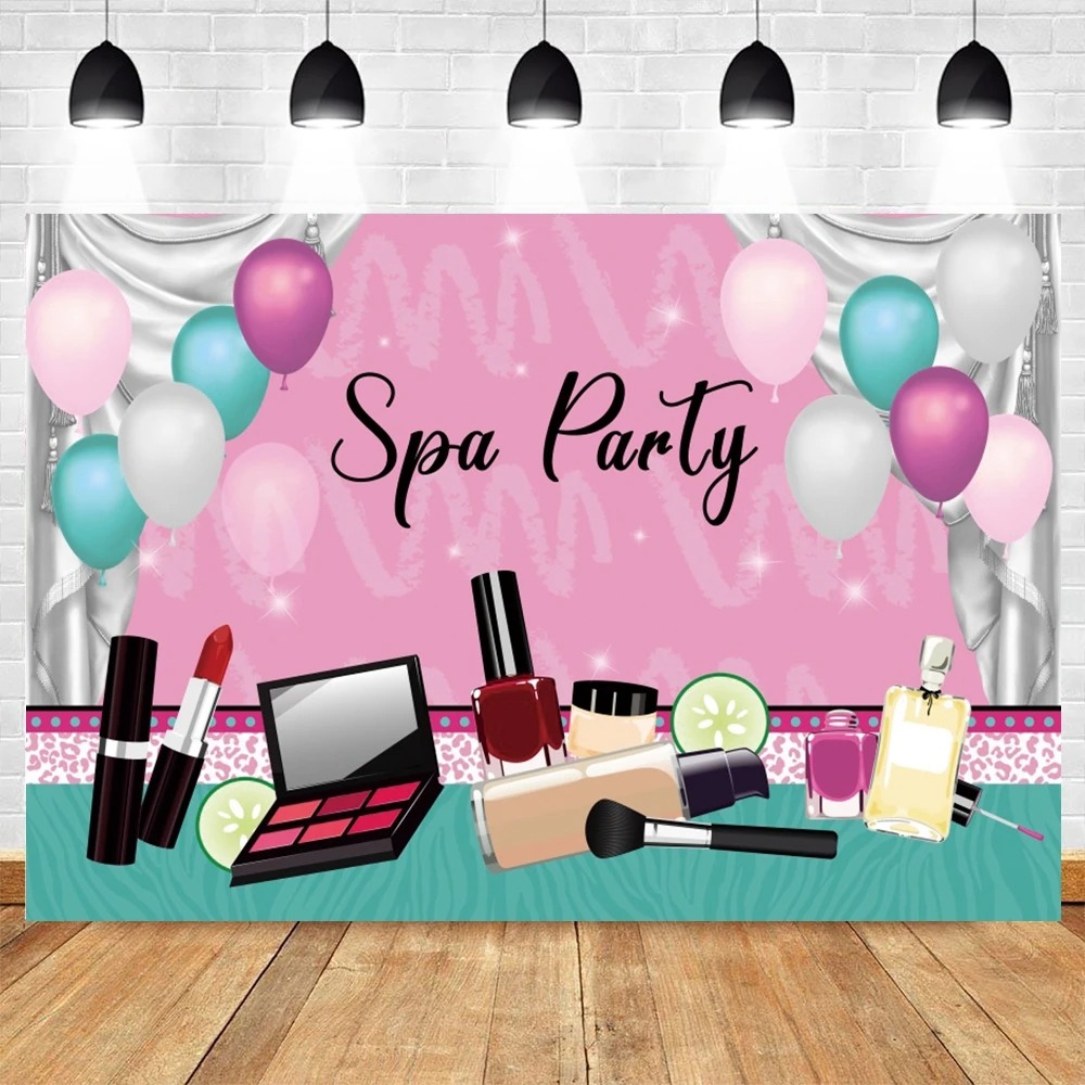 Spa Party Themed Backdrop for  - Beauty Makeup Girl 评论和价格
