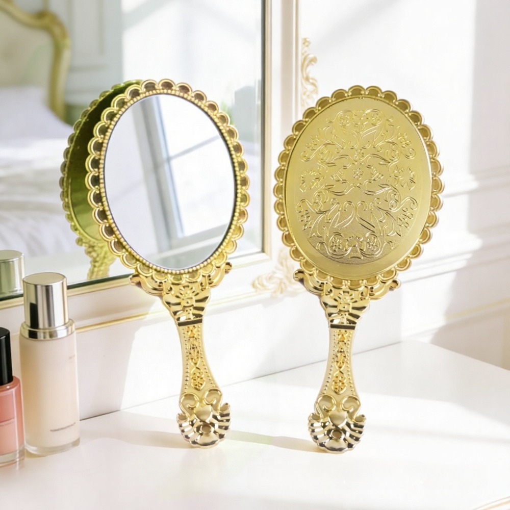 3-12Pcs Embossed Handheld Mirr - Beauty Makeup Events 评论和价格