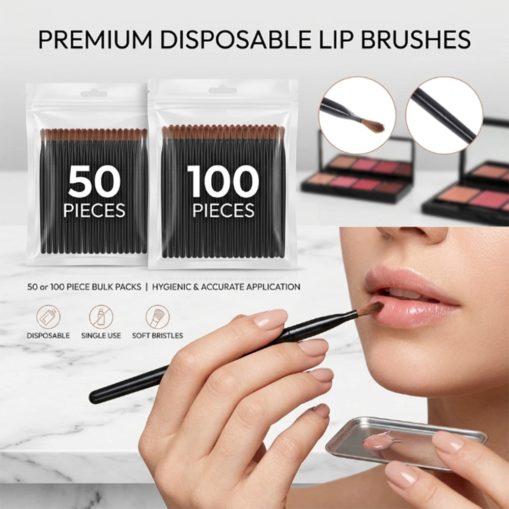 50/100pcs Disposable Lip Brush - Beauty Makeup Vanity 评论和价格