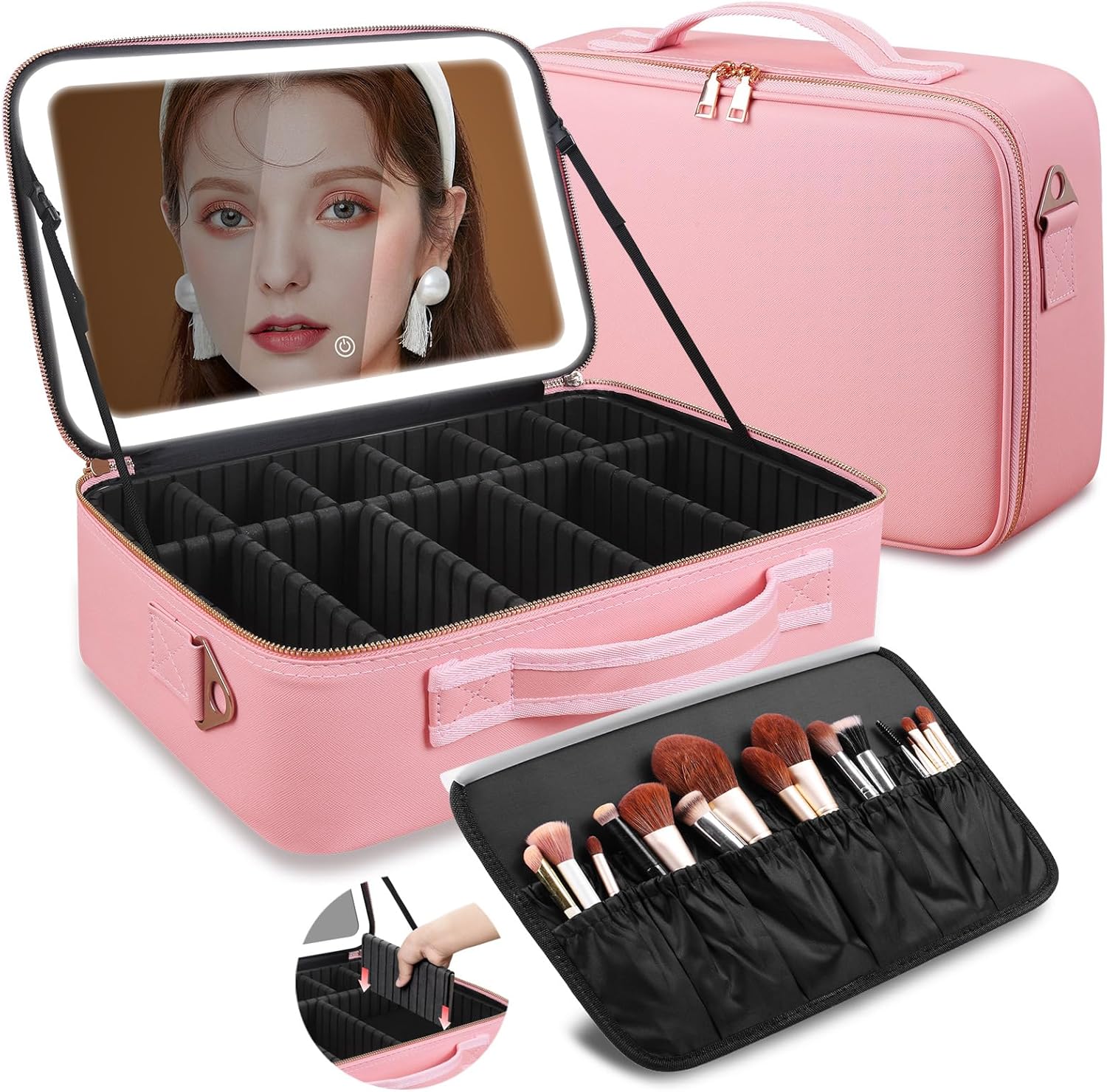 Large Capacity Makeup Bag 15'' - Beauty Makeup Vanity 评论和价格