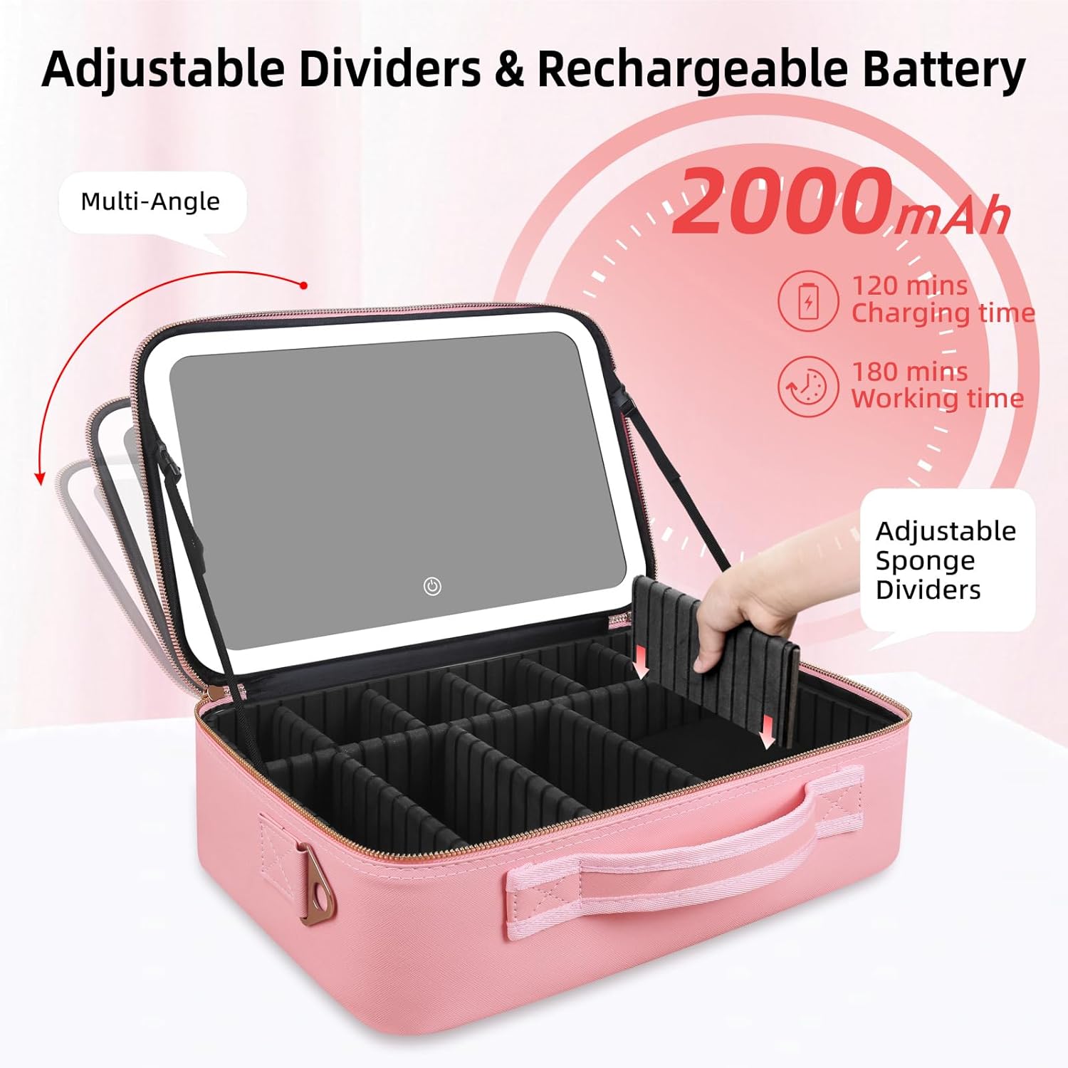 Large Capacity Makeup Bag 15'' - Beauty Makeup Vanity 评论和价格